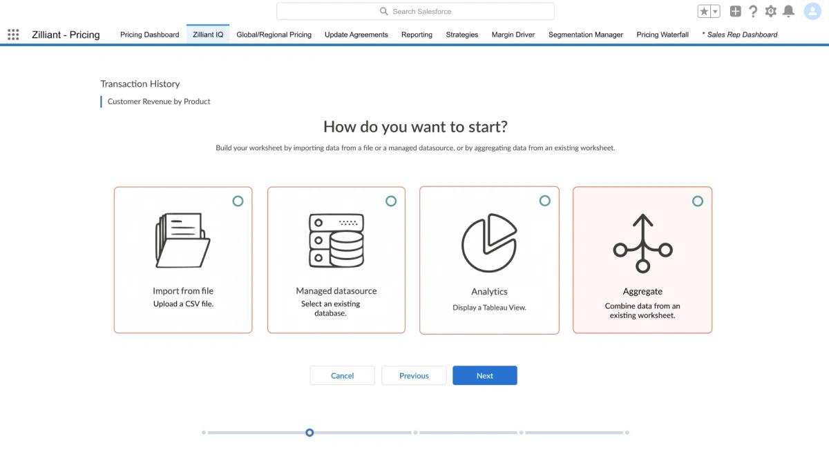 Configure aggregate worksheets from the UI